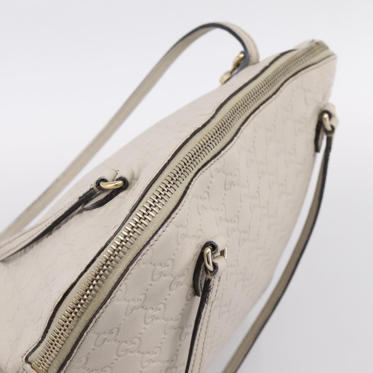 GUCCI GG Canvas Guccissima Shoulder Bag Leather Ivory Gold 323673 Auth 203471