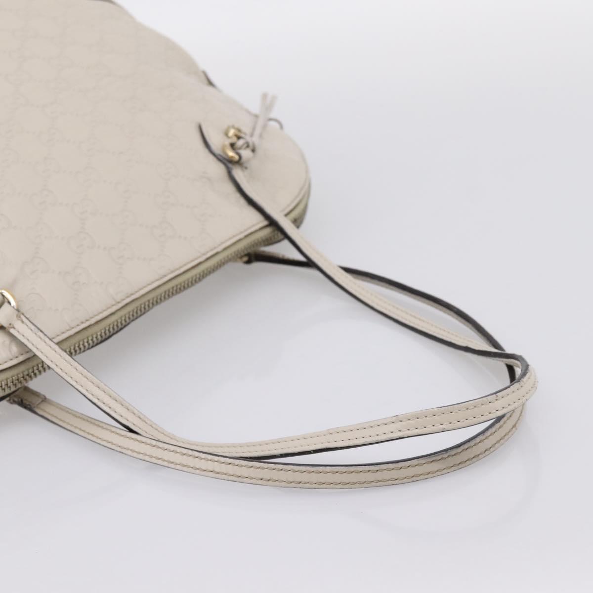 GUCCI GG Canvas Guccissima Shoulder Bag Leather Ivory Gold 323673 Auth 203471