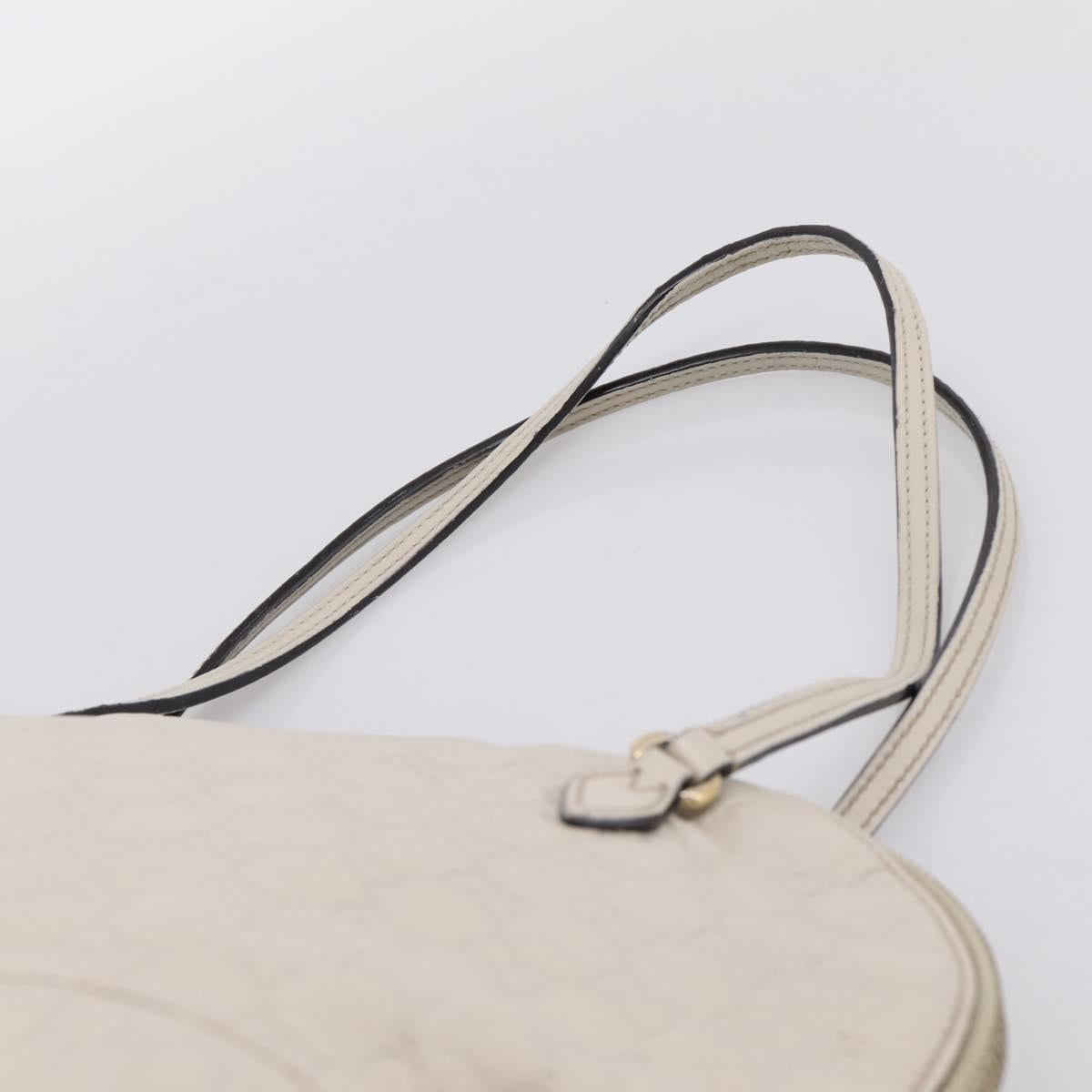 GUCCI GG Canvas Guccissima Shoulder Bag Leather Ivory Gold 323673 Auth 203471