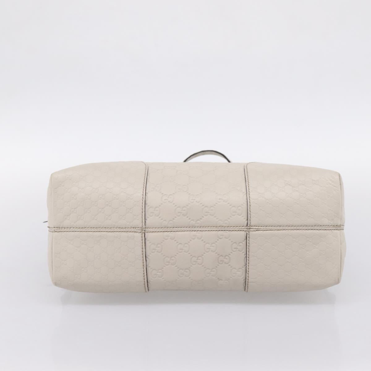 GUCCI GG Canvas Guccissima Shoulder Bag Leather Ivory Gold 323673 Auth 203471