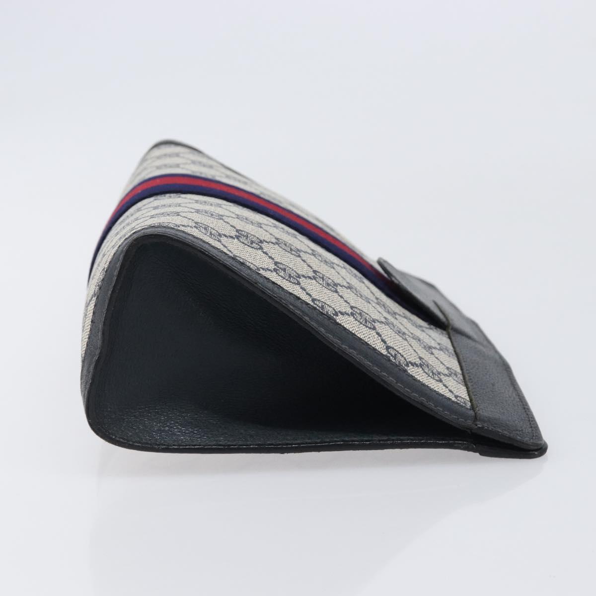 GUCCI GG Supreme Sherry Line Clutch Bag PVC Navy 67 014 2125 Auth 203478