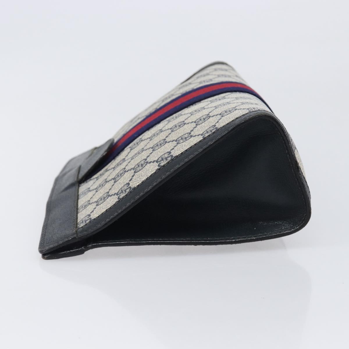 GUCCI GG Supreme Sherry Line Clutch Bag PVC Navy 67 014 2125 Auth 203478