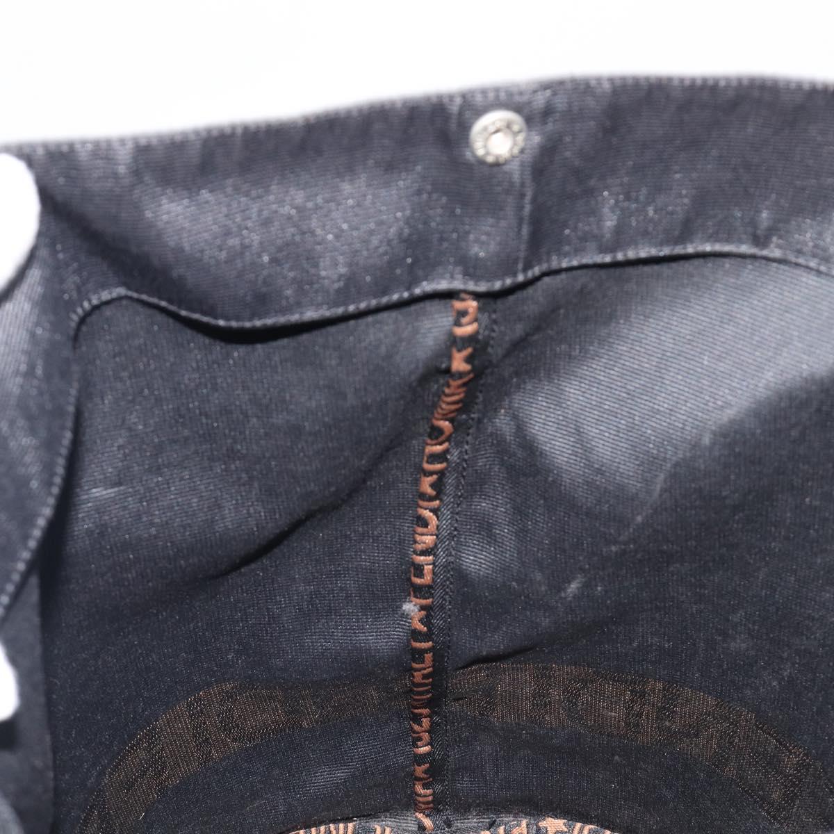 FENDI Hand Bag Canvas Black Auth 203480