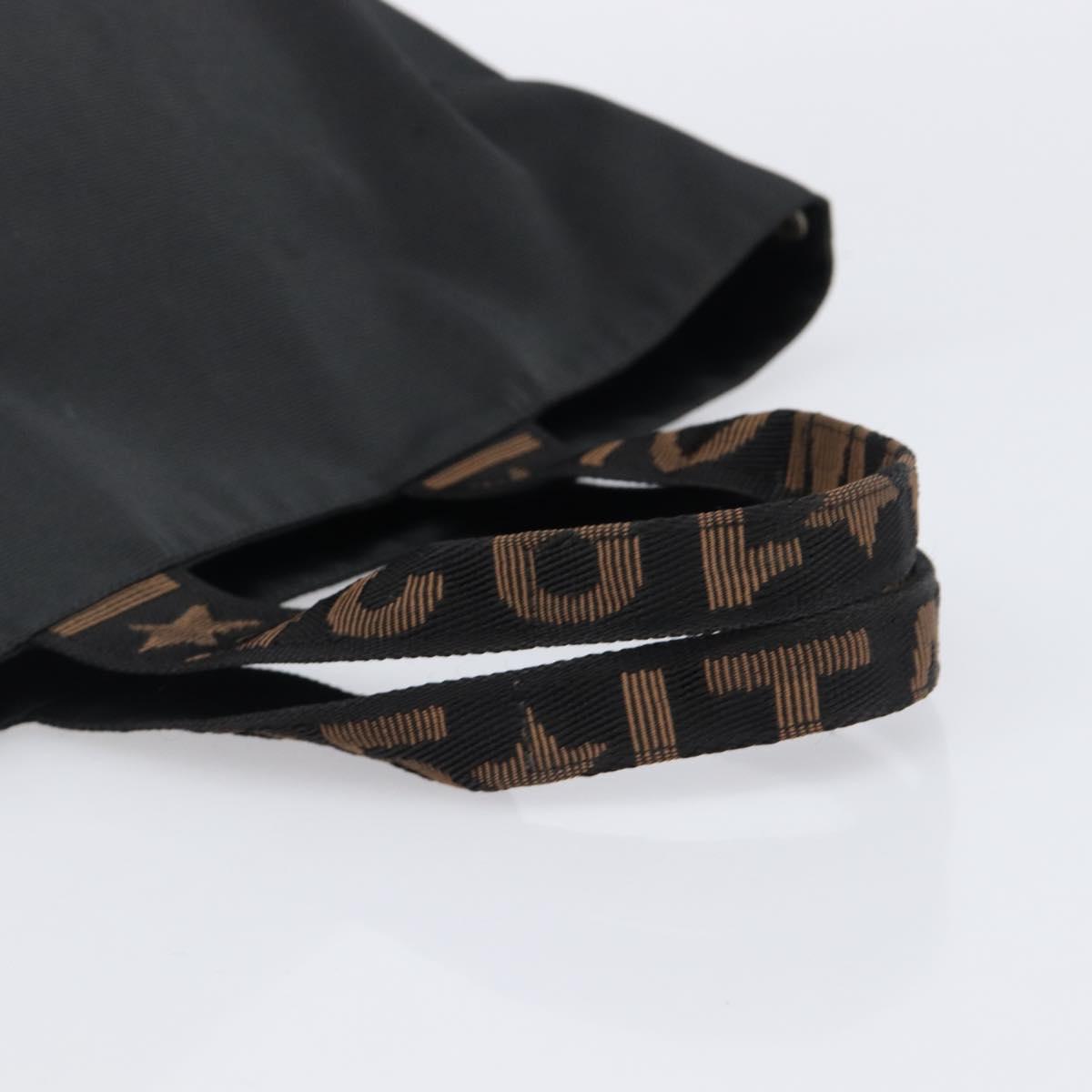 FENDI Hand Bag Canvas Black Auth 203480