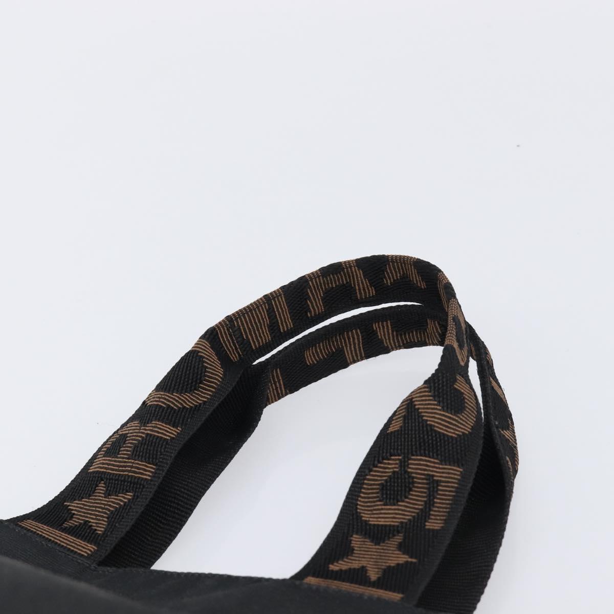 FENDI Hand Bag Canvas Black Auth 203480