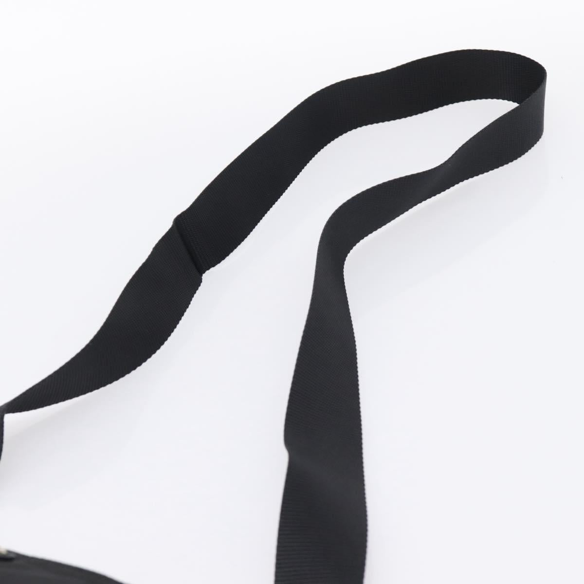 PRADA Shoulder Bag Nylon Black Silver Auth 203489A