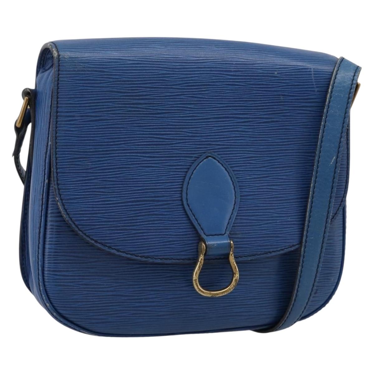 LOUIS VUITTON Epi Saint Cloud GM Shoulder Bag Blue M52195 LV Auth 203495