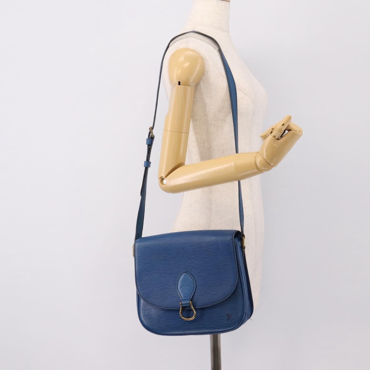 LOUIS VUITTON Epi Saint Cloud GM Shoulder Bag Blue M52195 LV Auth 203495