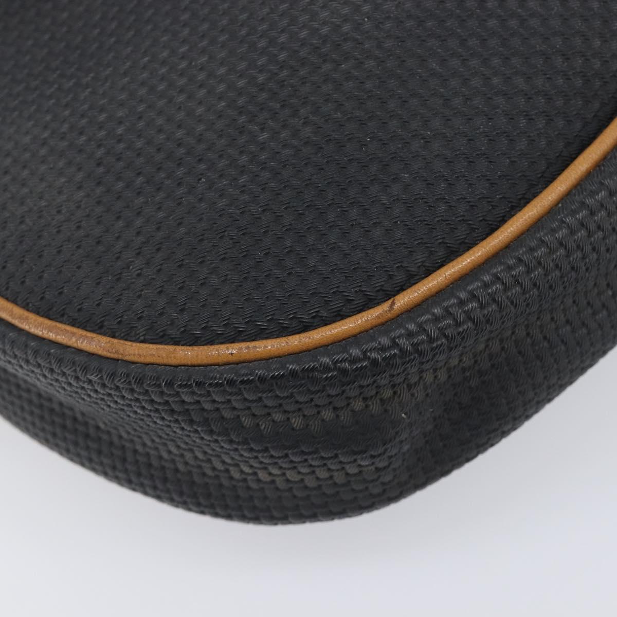 SAINT LAURENT Shoulder Bag PVC Canvas Black Gold Auth 203496