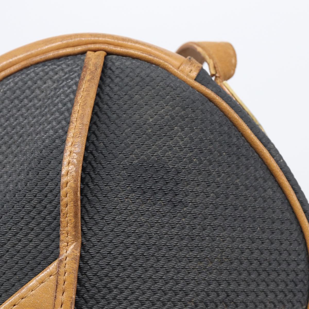 SAINT LAURENT Shoulder Bag PVC Canvas Black Gold Auth 203496