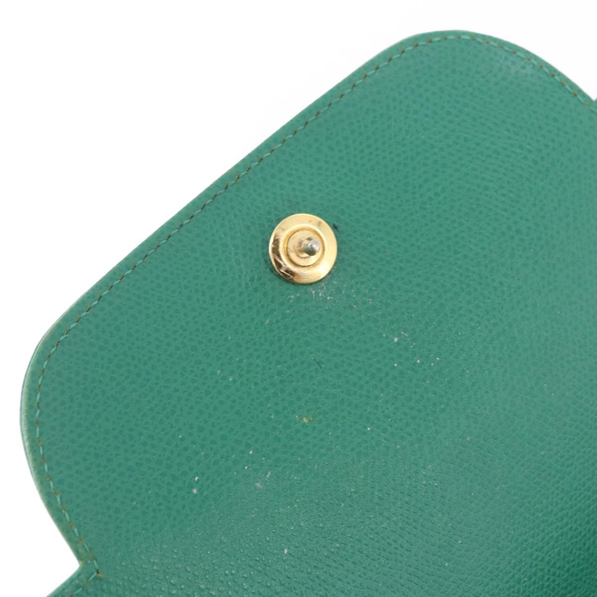 SAINT LAURENT Shoulder Bag Leather Green Gold Tone Auth 203497