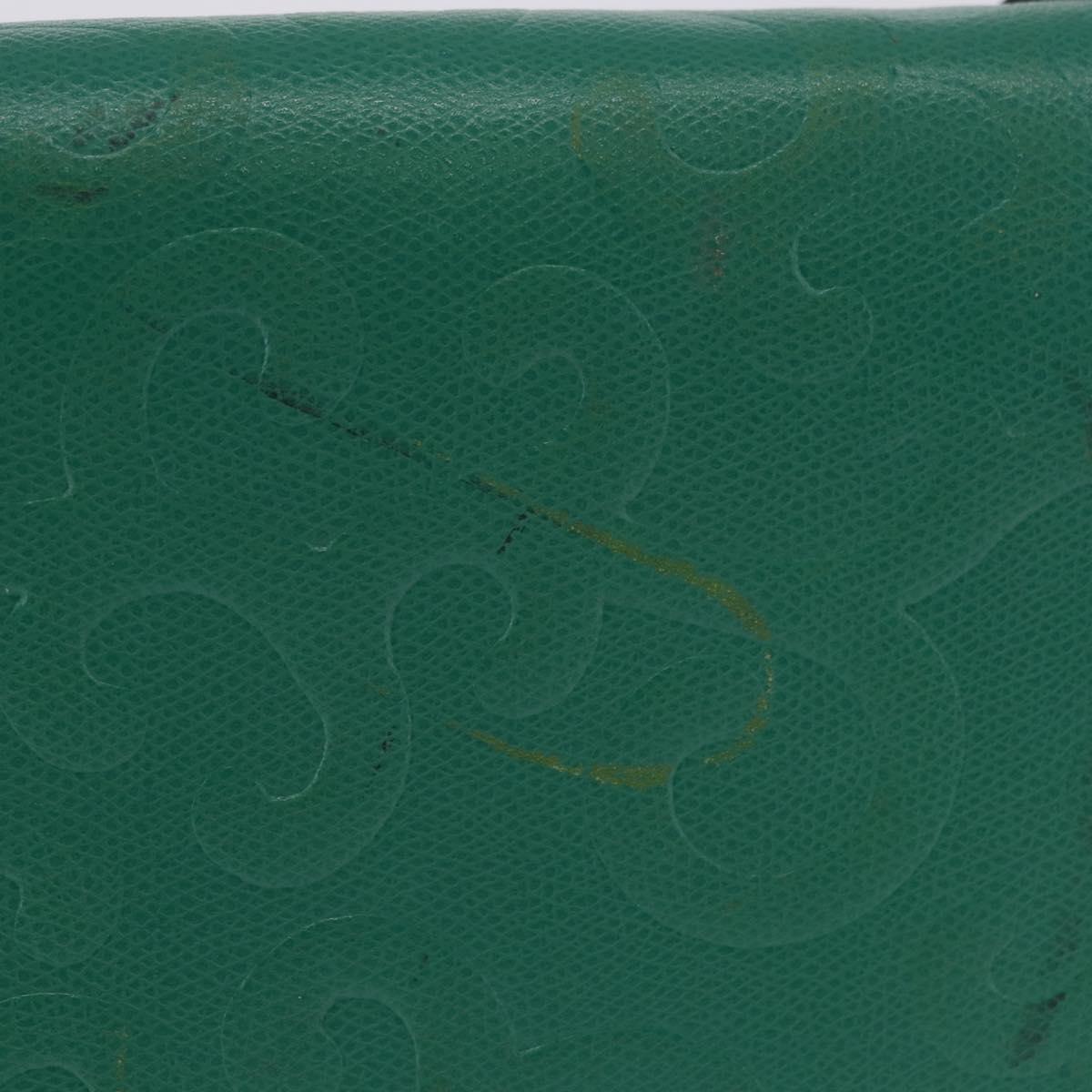 SAINT LAURENT Shoulder Bag Leather Green Gold Tone Auth 203497