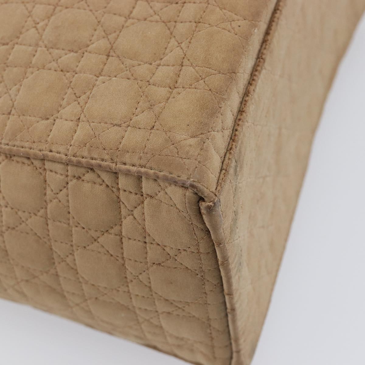 Christian Dior Canage Shoulder Bag Canvas Beige Gold Auth 203499