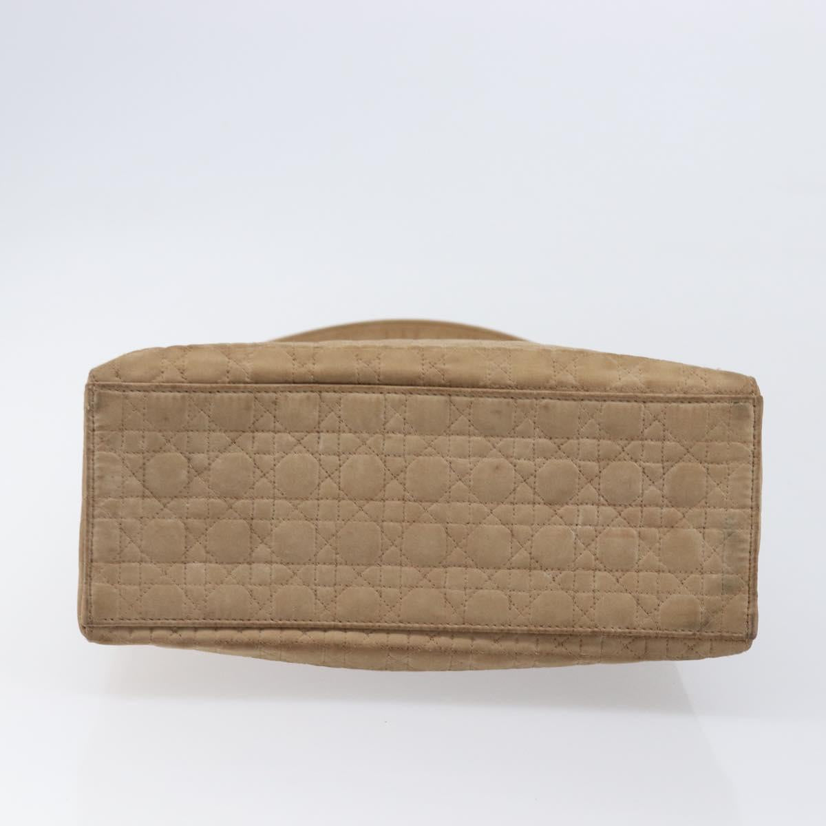 Christian Dior Canage Shoulder Bag Canvas Beige Gold Auth 203499