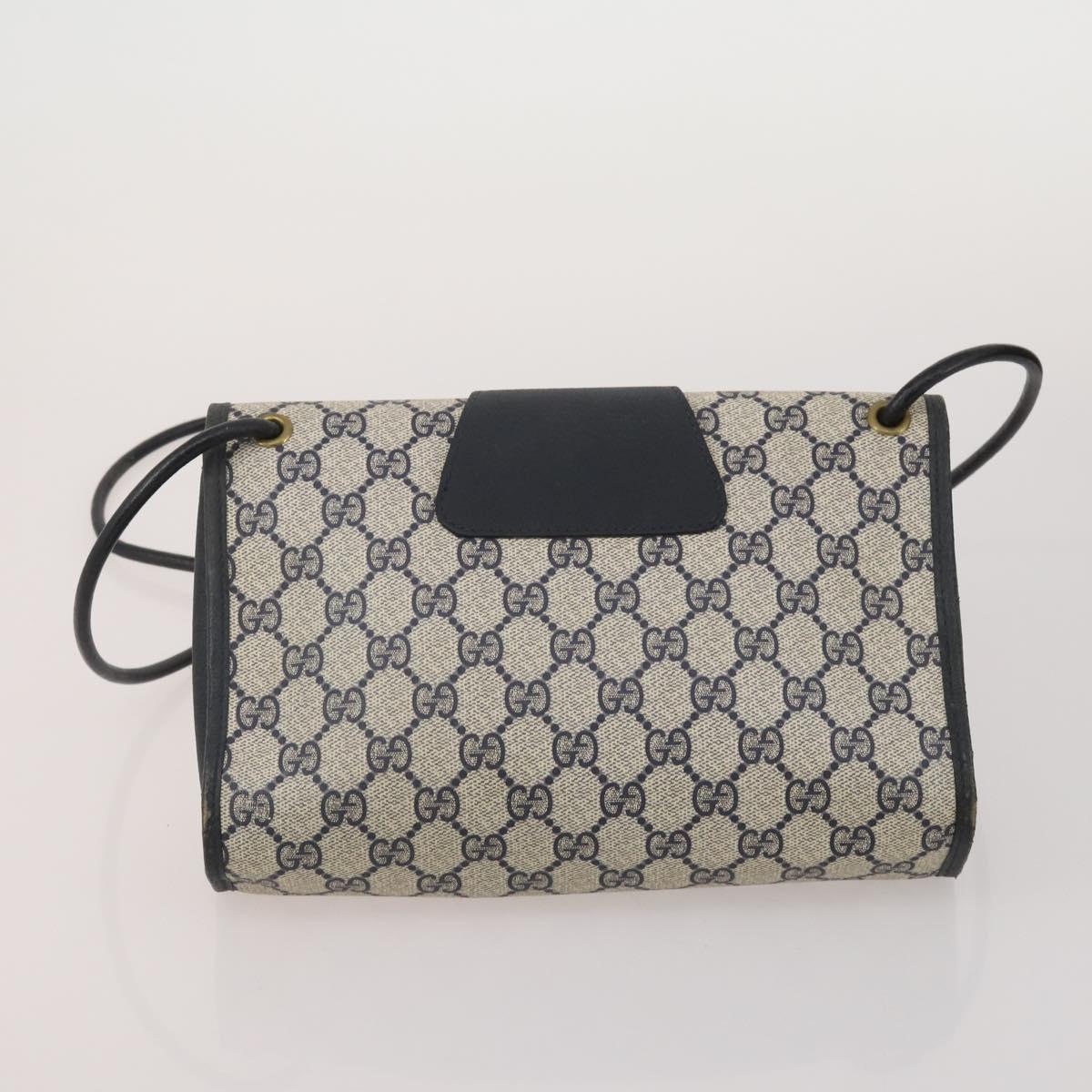 GUCCI GG Supreme Sherry Line Bag PVC Suede 3 Set Beige Black Navy Auth 203591
