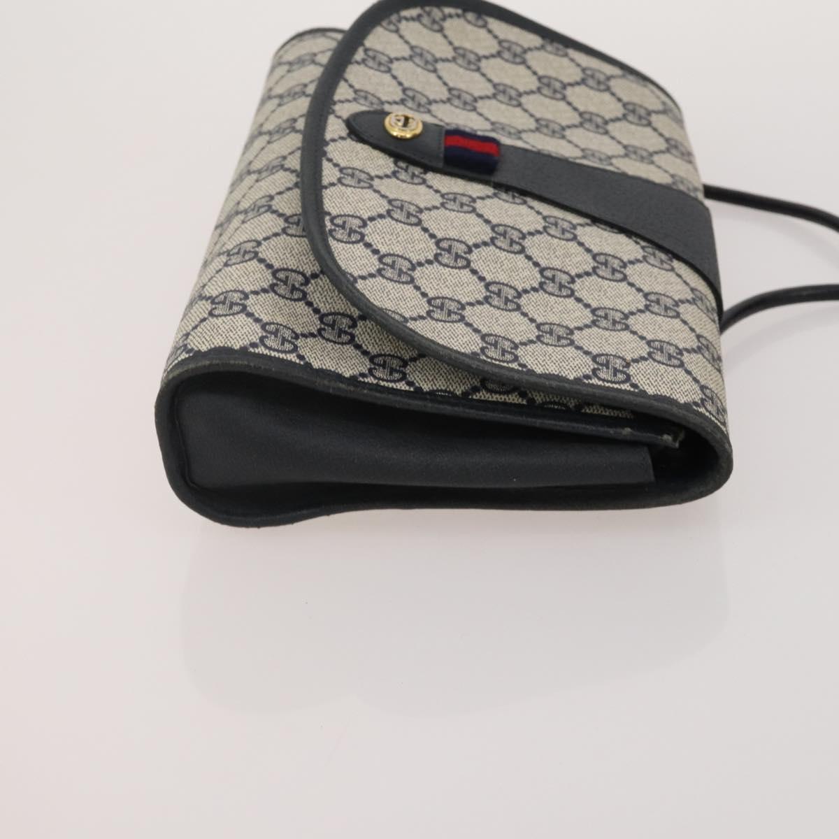 GUCCI GG Supreme Sherry Line Bag PVC Suede 3 Set Beige Black Navy Auth 203591