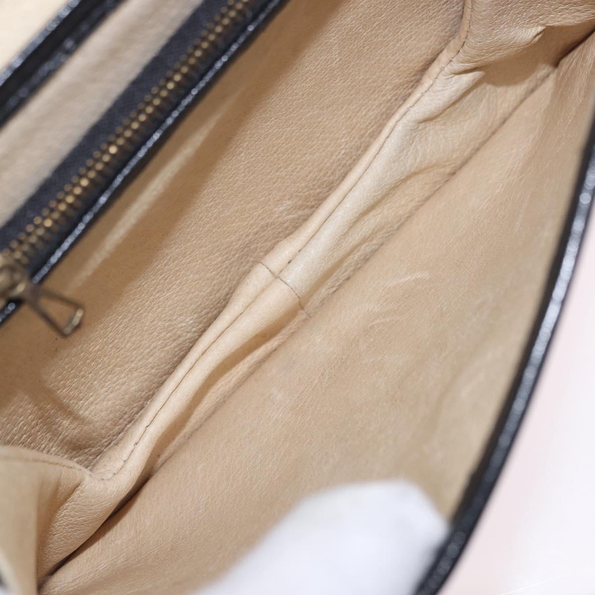 MCM Vicetos Shoulder Bag PVC Leather Black Gold Tone Auth 203593