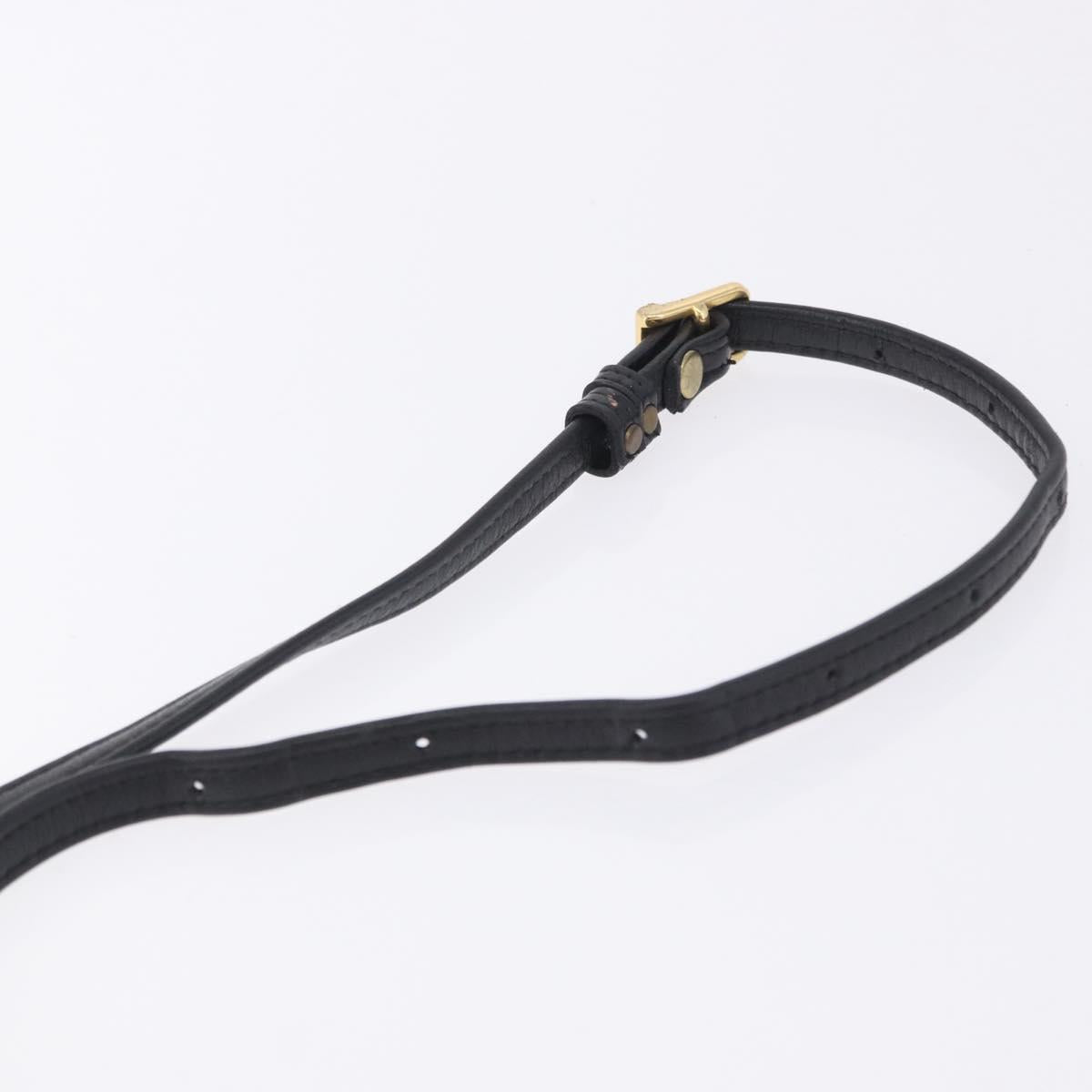 MCM Vicetos Shoulder Bag PVC Leather Black Gold Tone Auth 203593