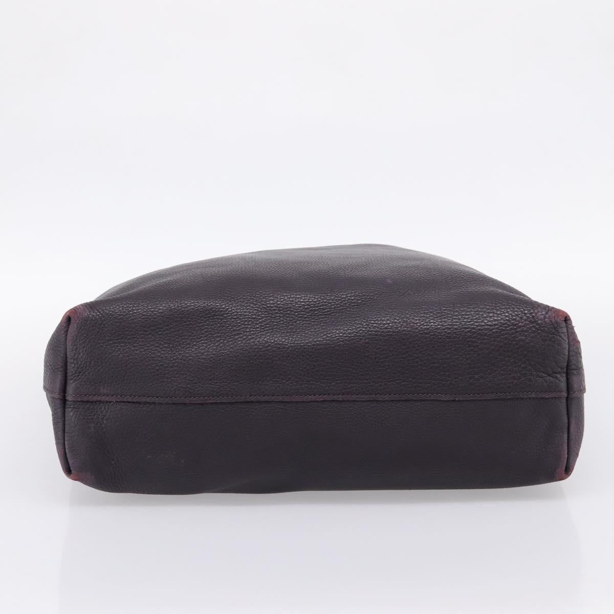 PRADA Hand Bag Vittero Dino Leather Purple Silver Auth 203600