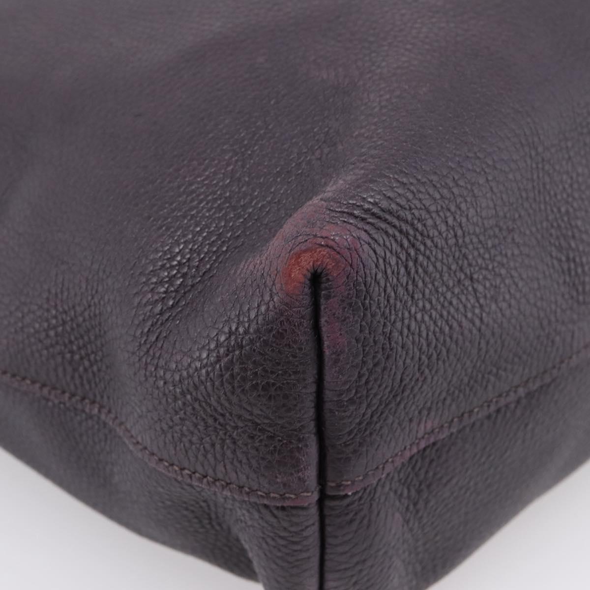 PRADA Hand Bag Vittero Dino Leather Purple Silver Auth 203600