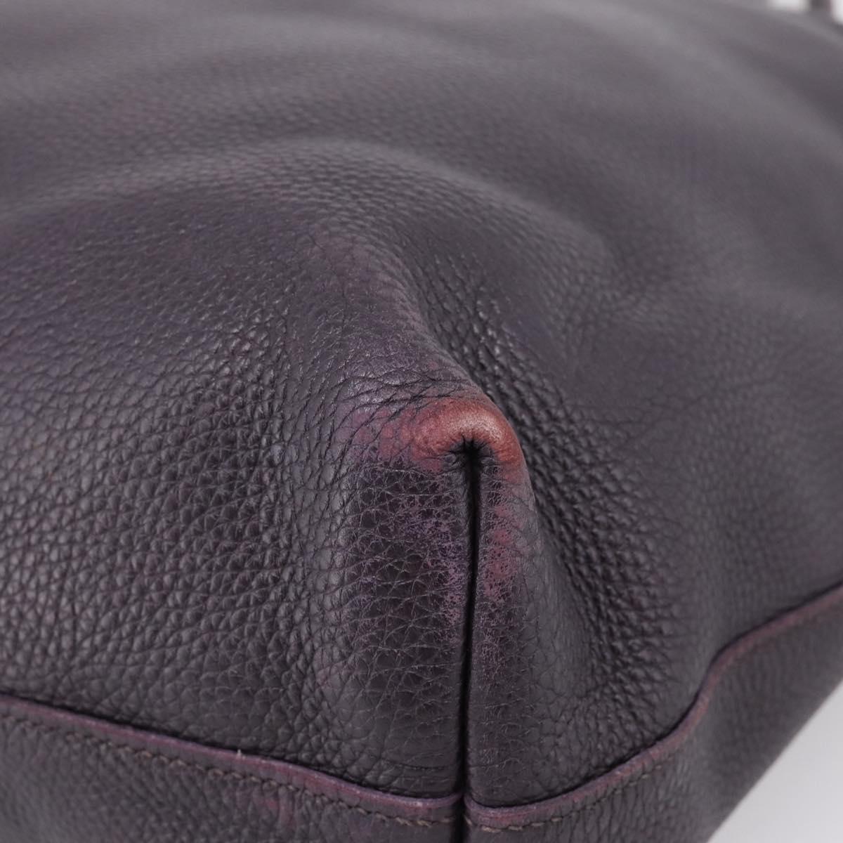 PRADA Hand Bag Vittero Dino Leather Purple Silver Auth 203600