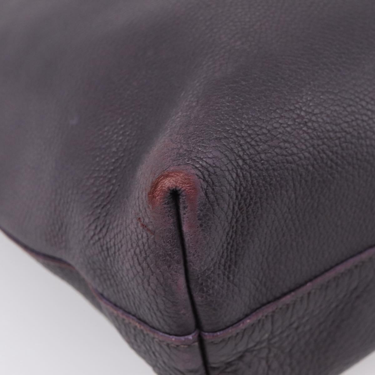 PRADA Hand Bag Vittero Dino Leather Purple Silver Auth 203600
