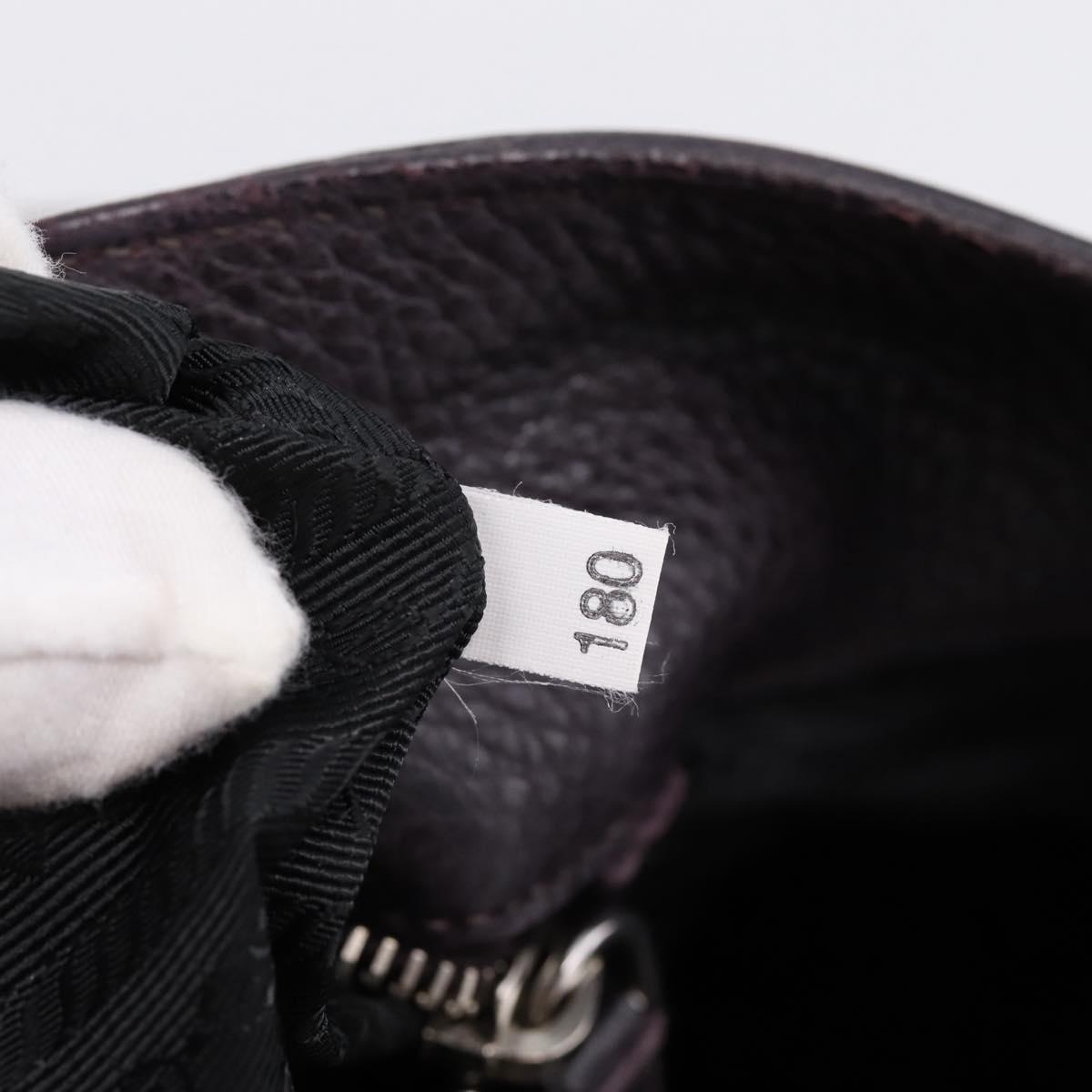 PRADA Hand Bag Vittero Dino Leather Purple Silver Auth 203600