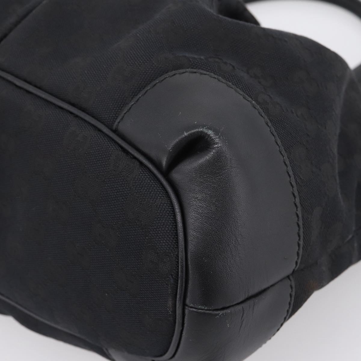 GUCCI GG Canvas Sukey Hand Bag 2way Black Gold 247902 Auth 203601A