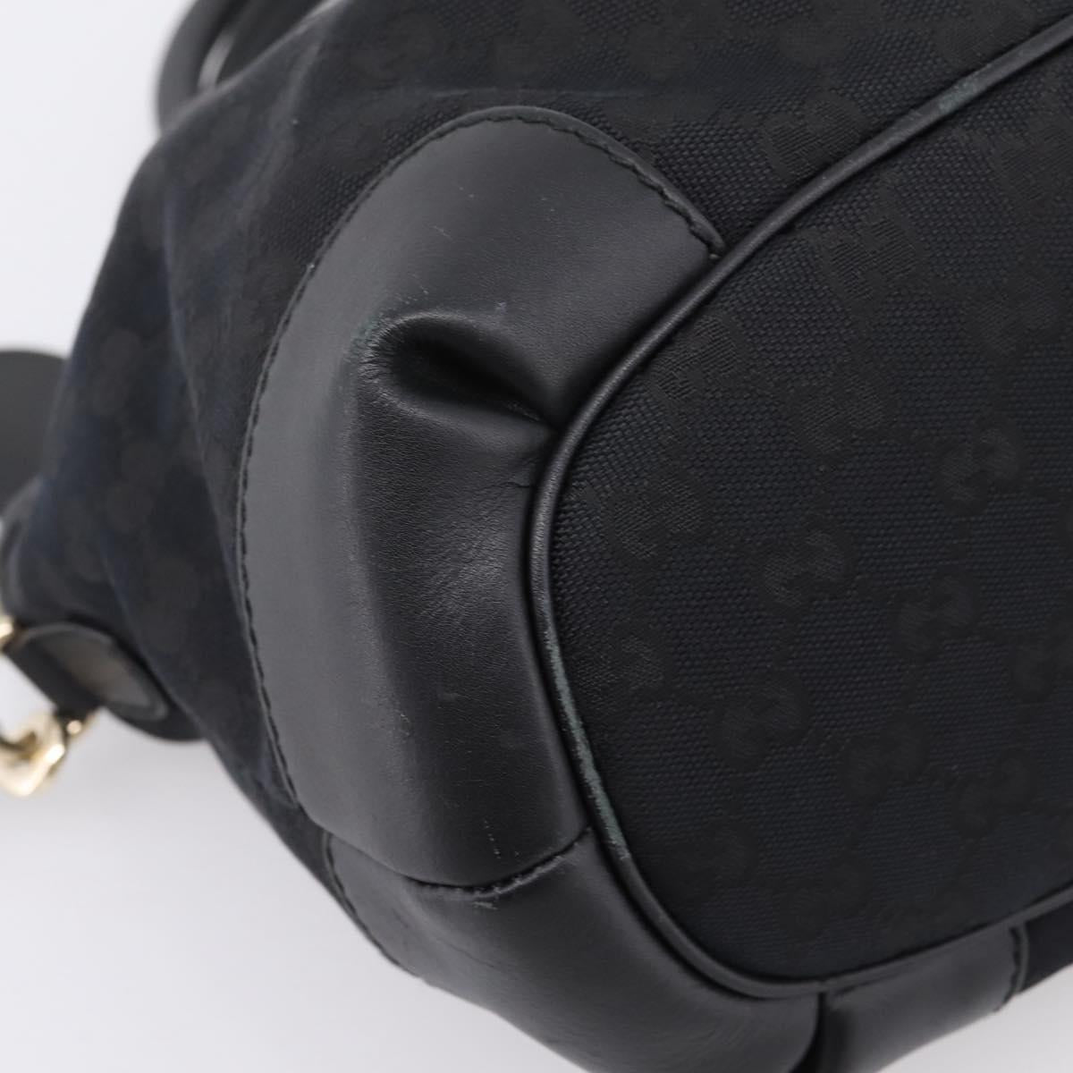 GUCCI GG Canvas Sukey Hand Bag 2way Black Gold 247902 Auth 203601A