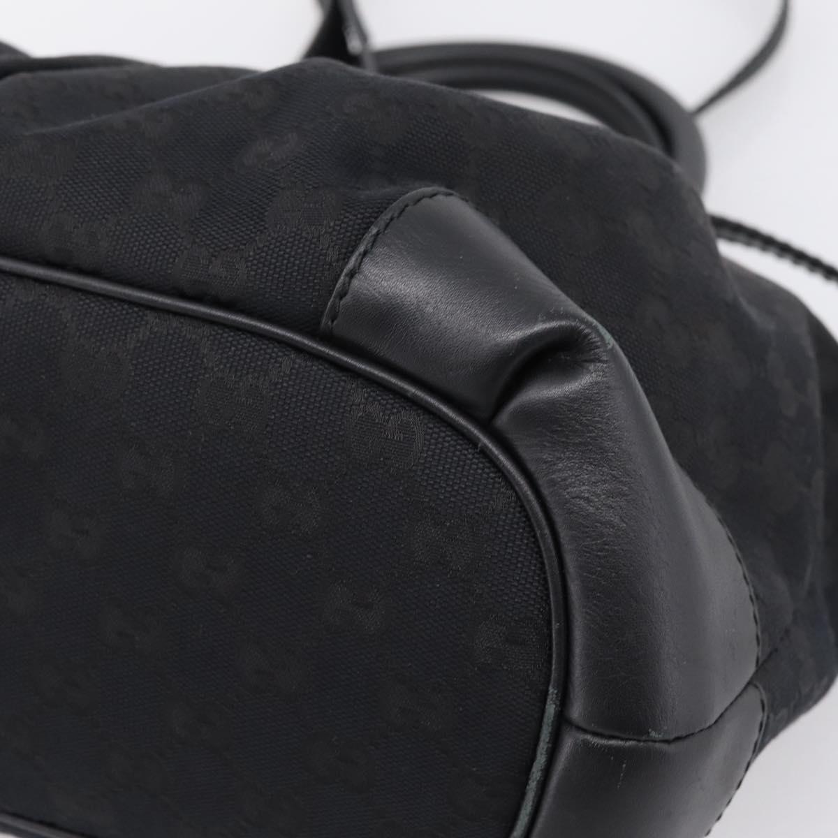 GUCCI GG Canvas Sukey Hand Bag 2way Black Gold 247902 Auth 203601A
