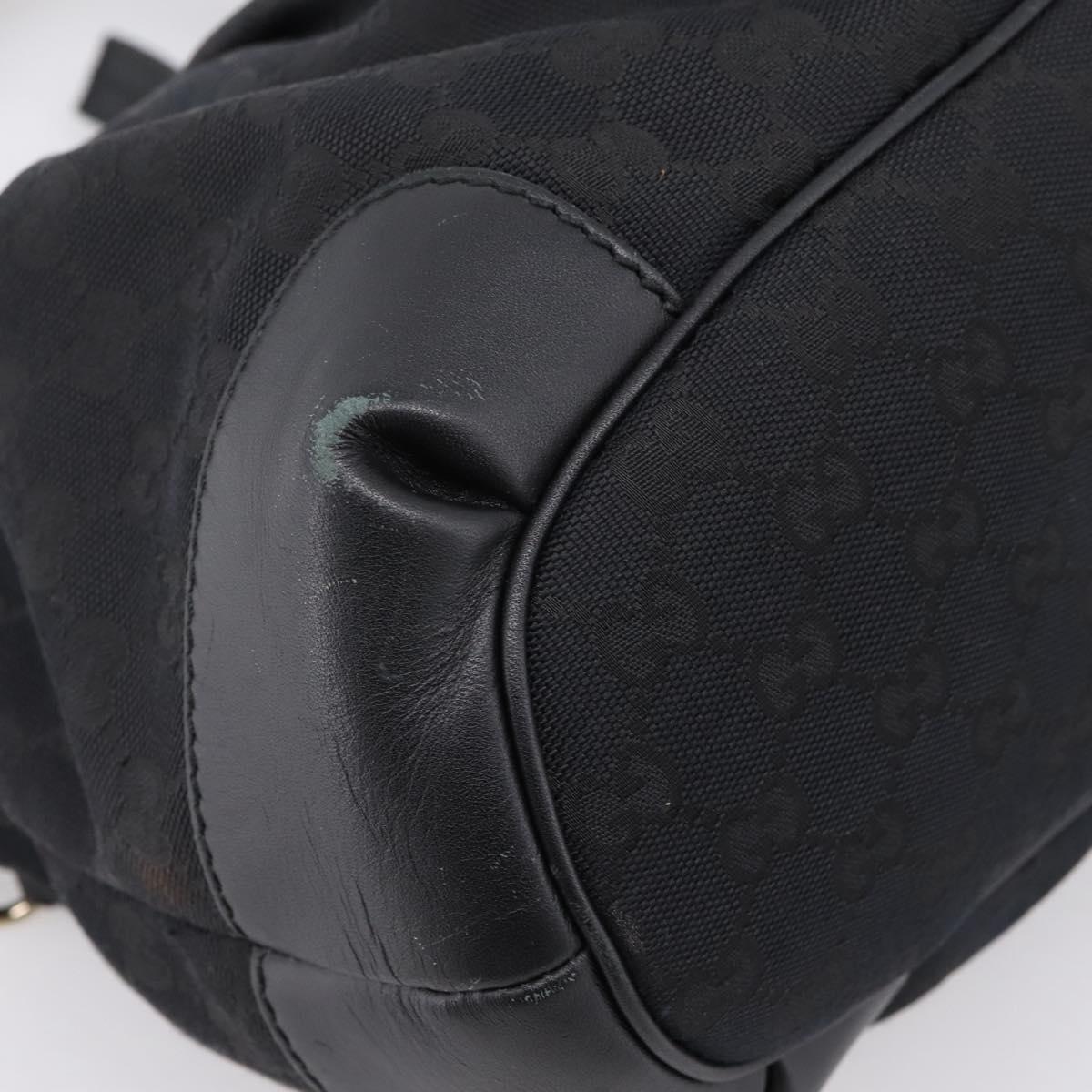 GUCCI GG Canvas Sukey Hand Bag 2way Black Gold 247902 Auth 203601A