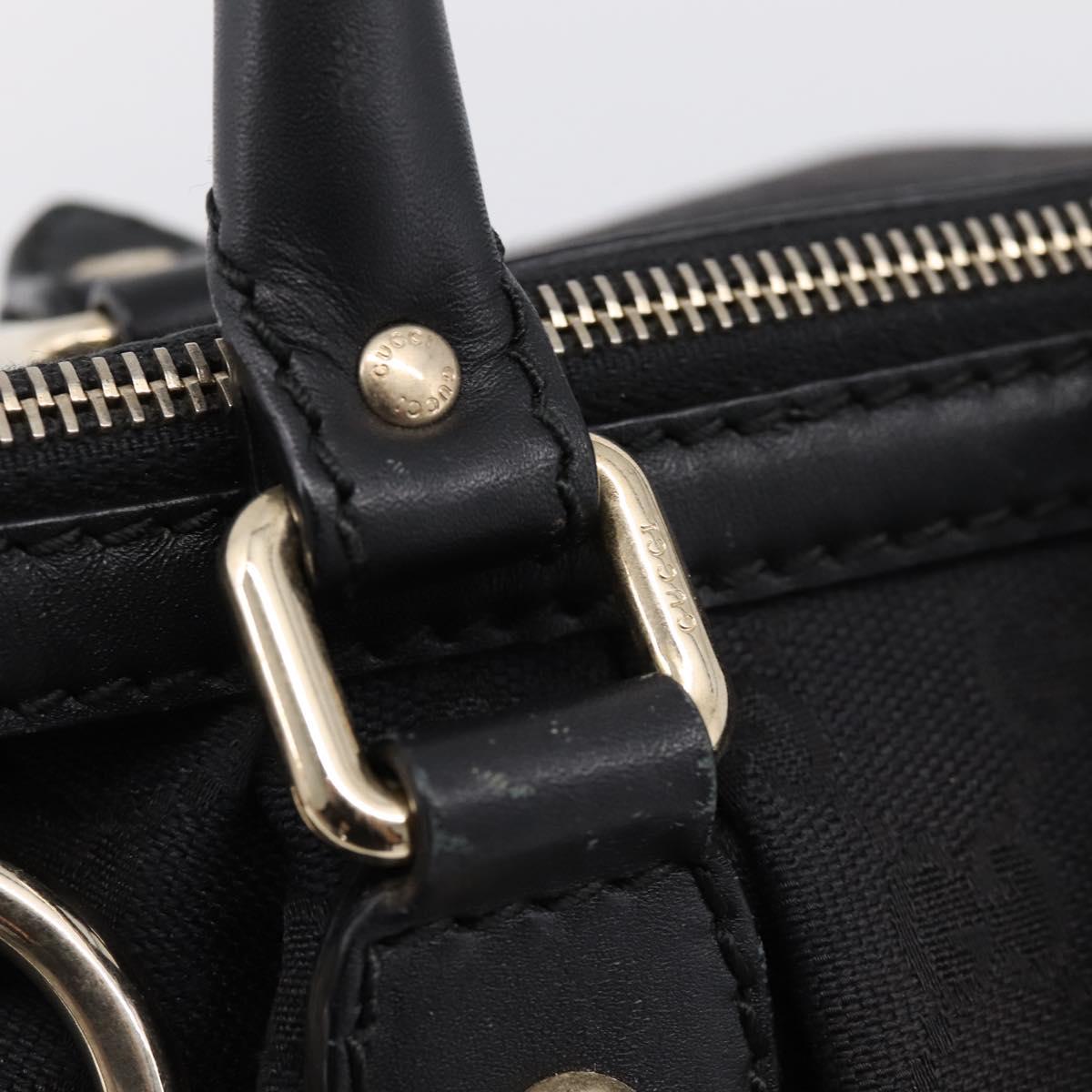 GUCCI GG Canvas Sukey Hand Bag 2way Black Gold 247902 Auth 203601A