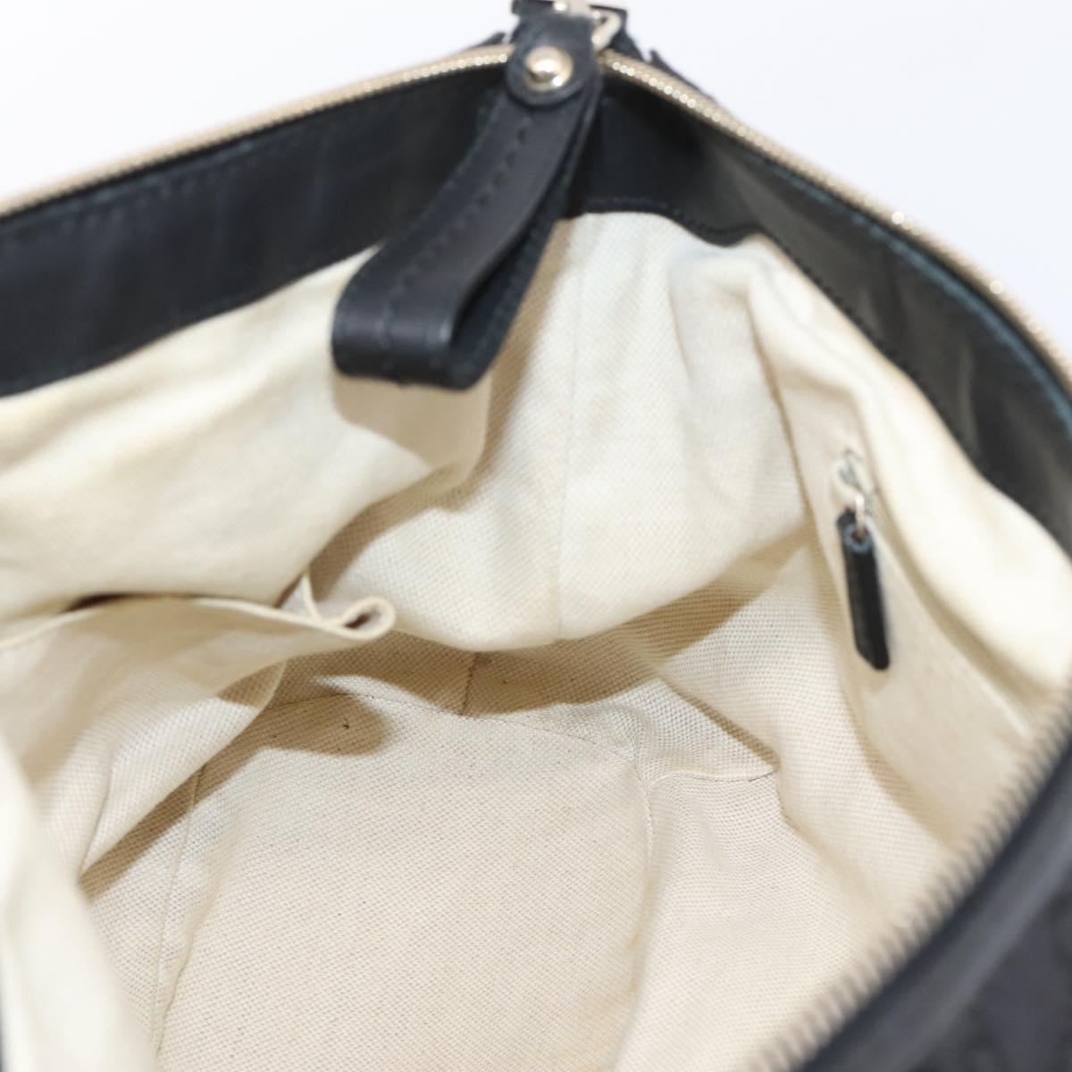 GUCCI GG Canvas Sukey Hand Bag 2way Black Gold 247902 Auth 203601A