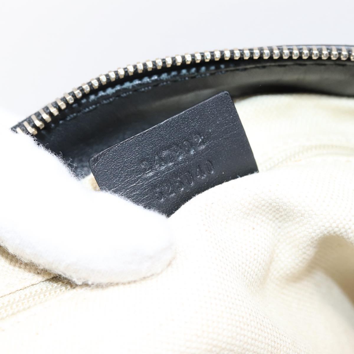 GUCCI GG Canvas Sukey Hand Bag 2way Black Gold 247902 Auth 203601A