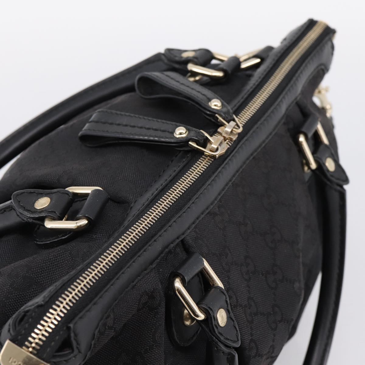 GUCCI GG Canvas Sukey Hand Bag 2way Black Gold 247902 Auth 203601A