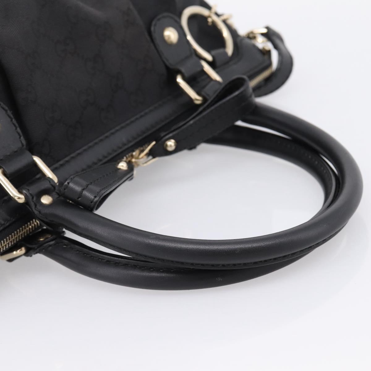GUCCI GG Canvas Sukey Hand Bag 2way Black Gold 247902 Auth 203601A