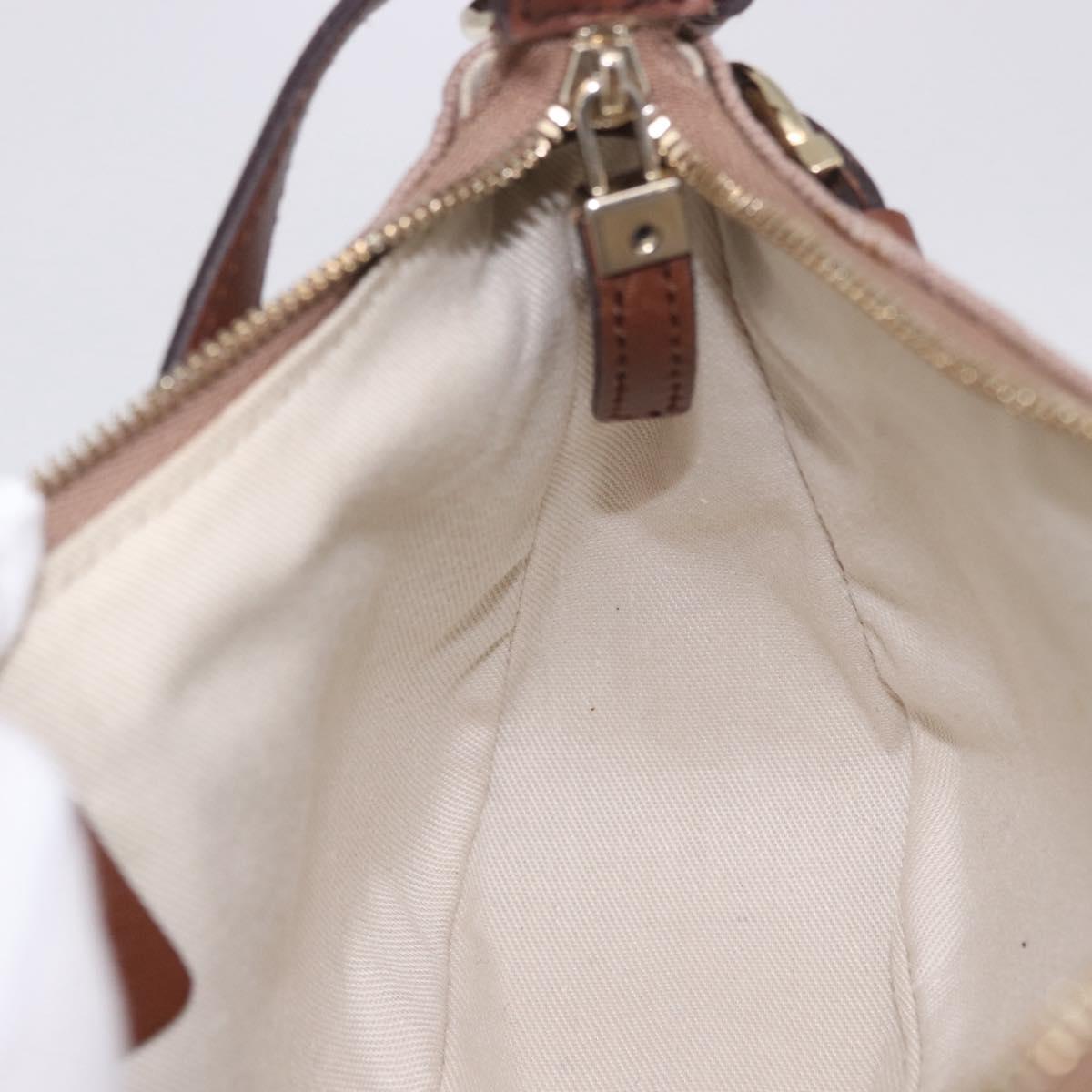 Salvatore Ferragamo Gancini Accessory Pouch PVC Canvas Pink Gold Auth 203603V