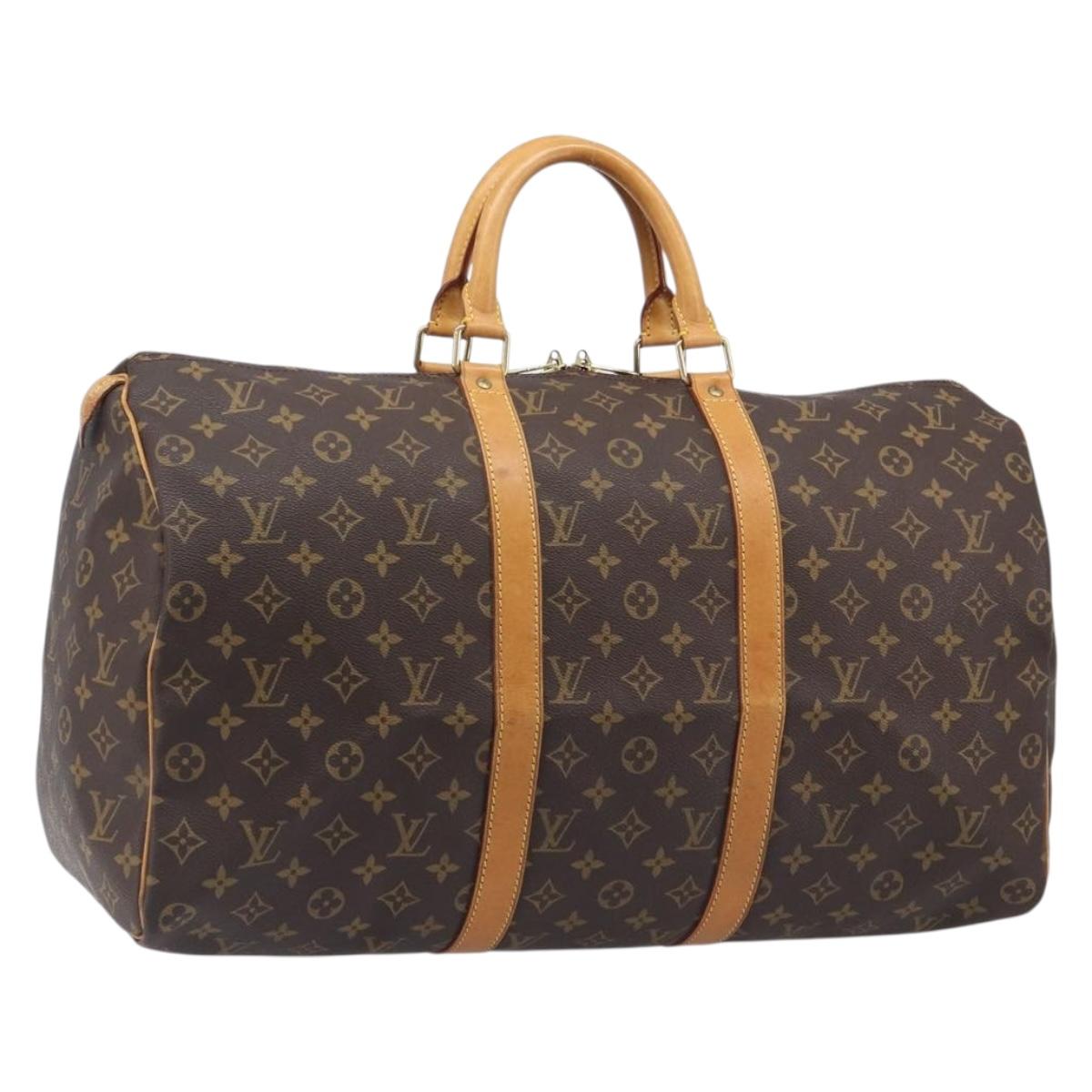 LOUIS VUITTON Monogram Keepall 50 Boston Bag M41426 LV Auth 203604