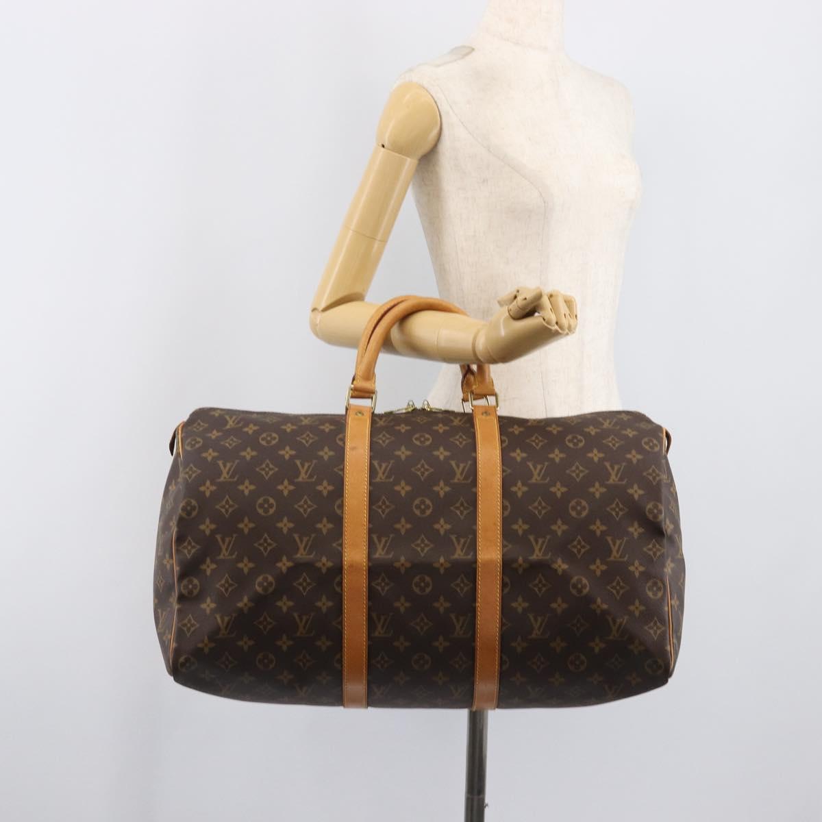 LOUIS VUITTON Monogram Keepall 50 Boston Bag M41426 LV Auth 203604