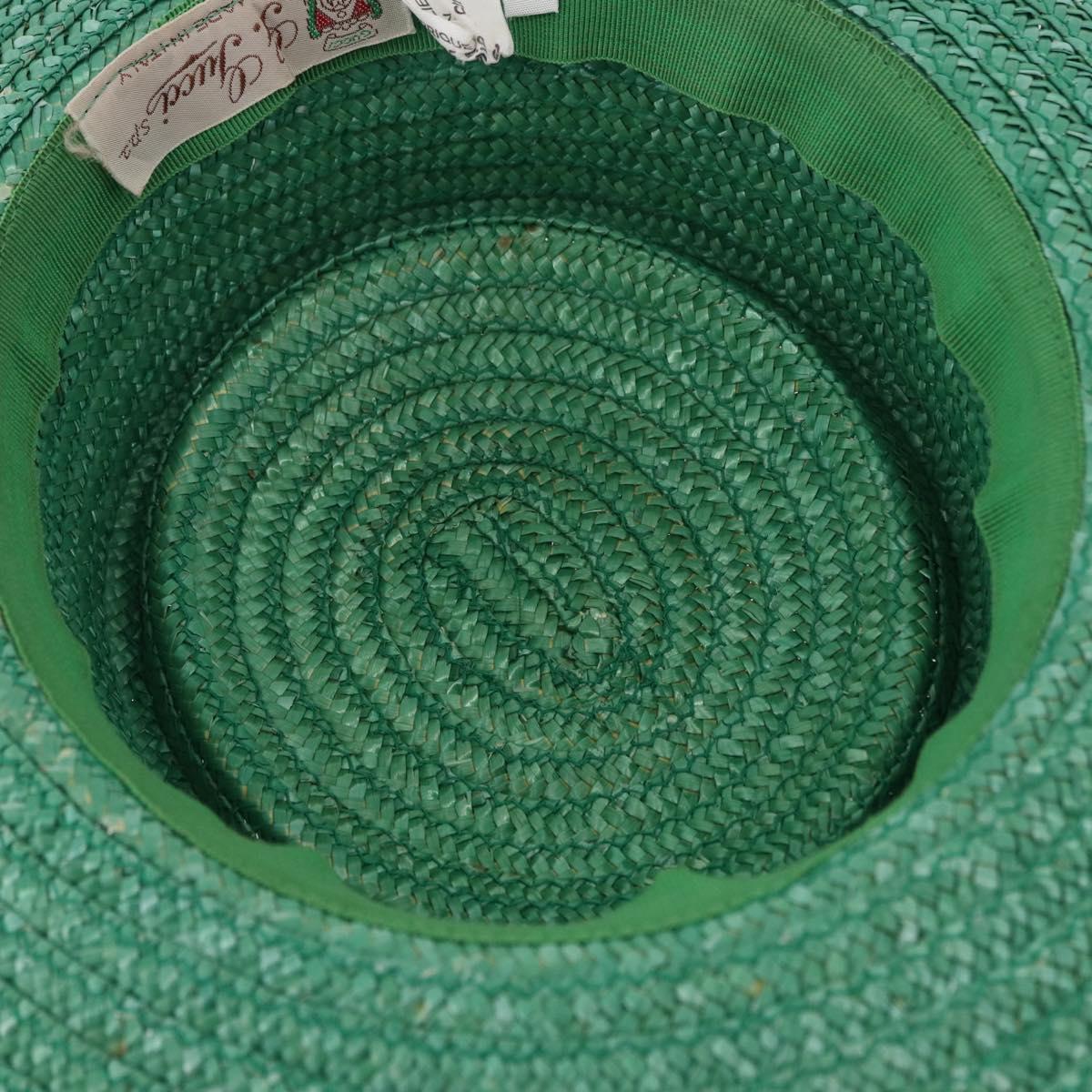 GUCCI Hat Straw Green Auth 203605M
