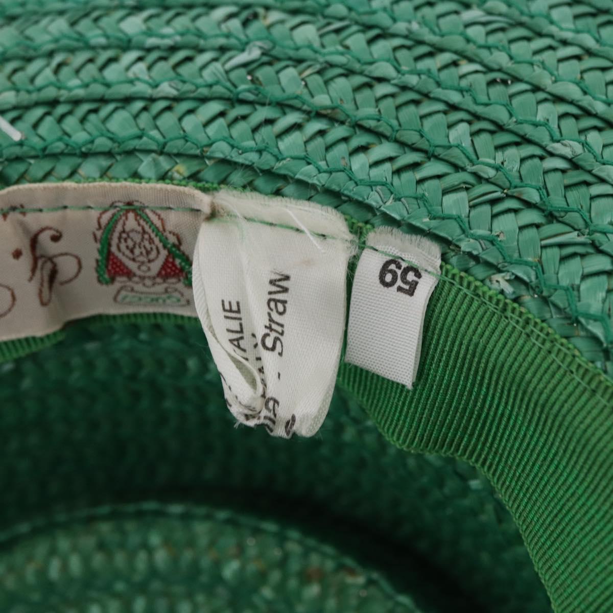GUCCI Hat Straw Green Auth 203605M