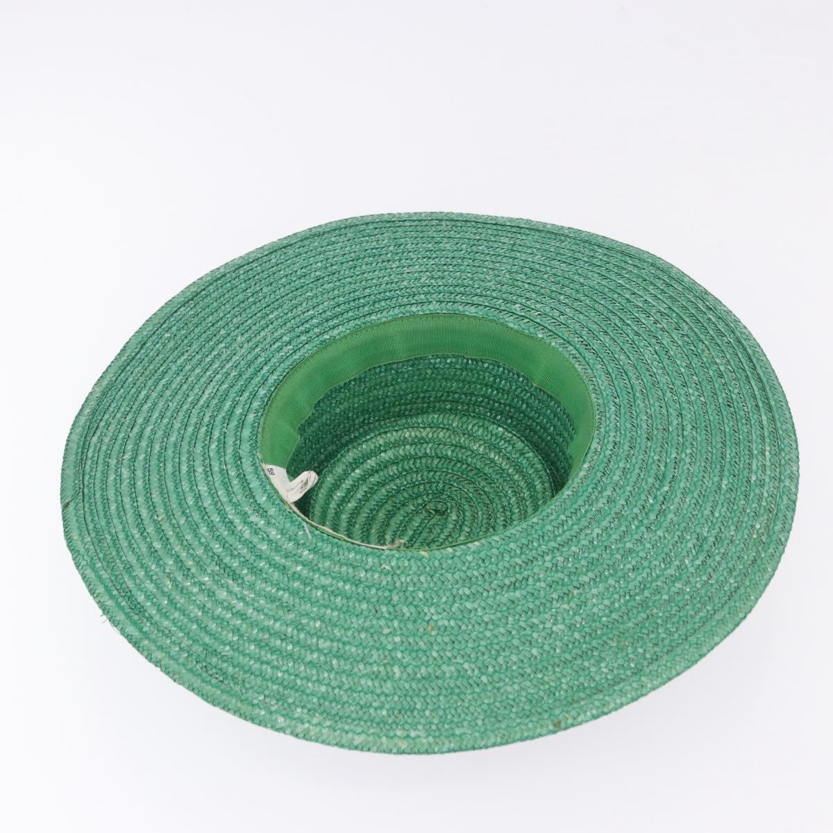 GUCCI Hat Straw Green Auth 203605M