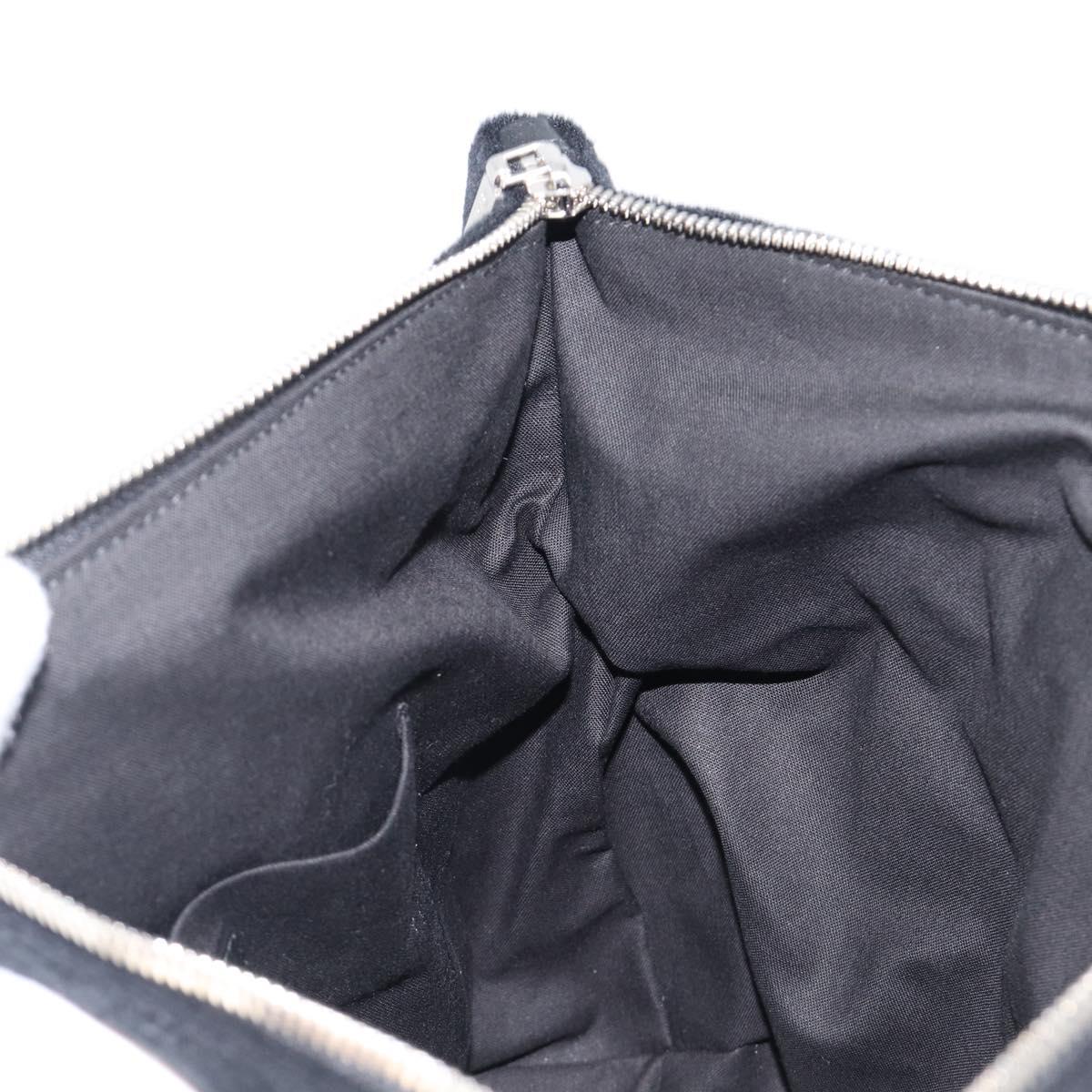 BALENCIAGA Clutch Bag Pile Black Silver Auth 203606A
