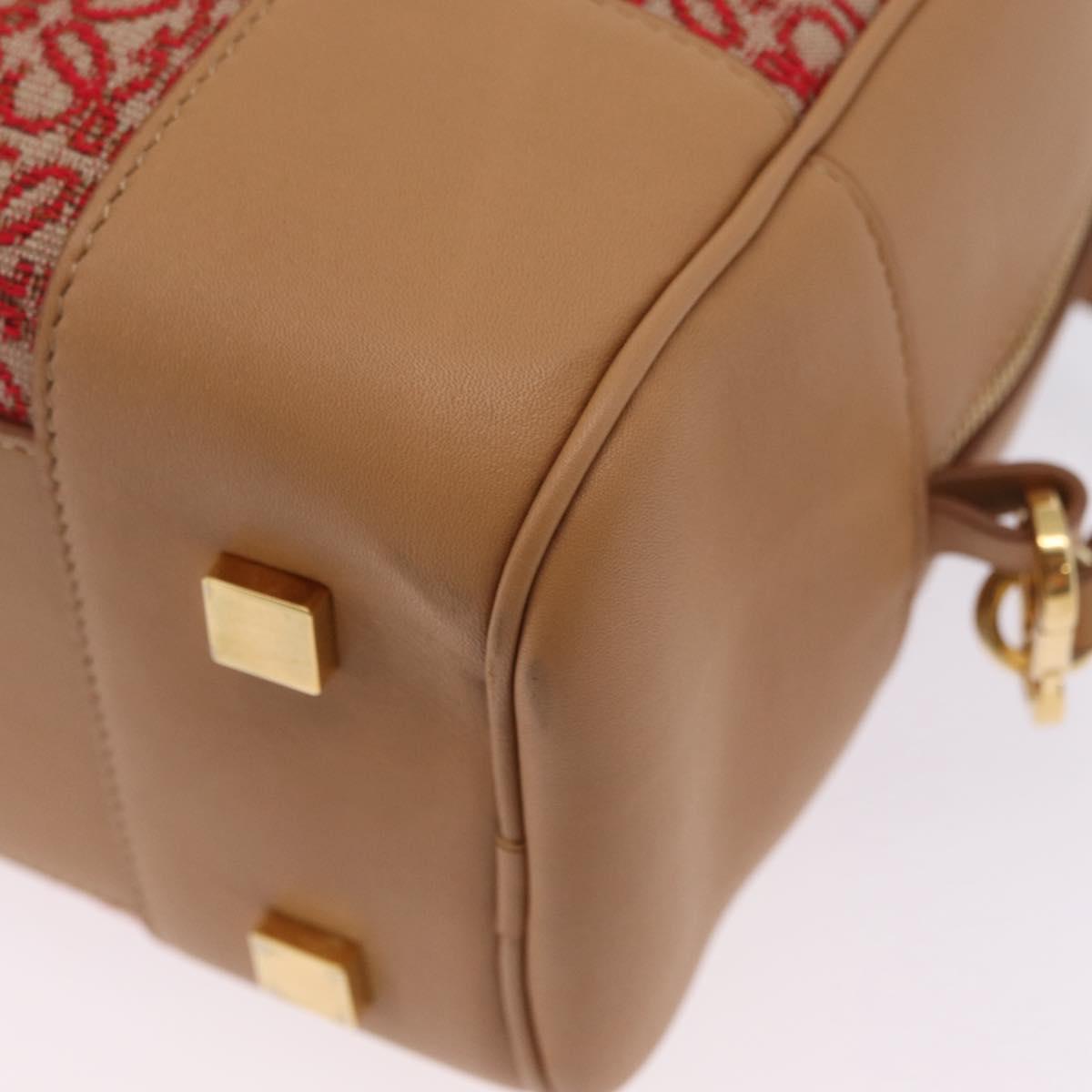 LOEWE Amazona 28 Hand Bag Canvas 2way Beige Gold Auth 203608SAM