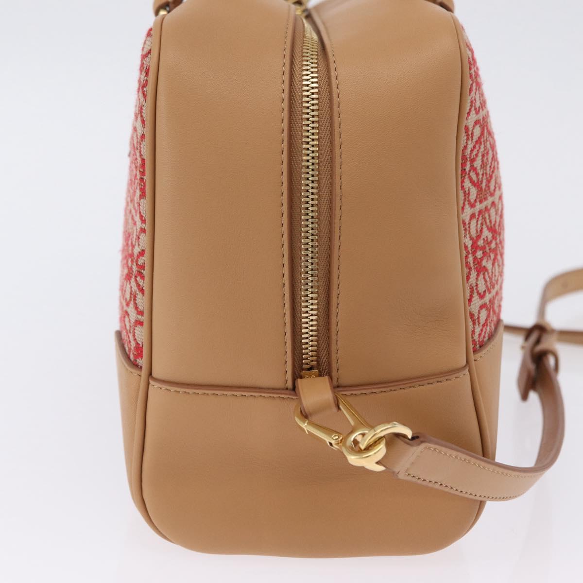 LOEWE Amazona 28 Hand Bag Canvas 2way Beige Gold Auth 203608SAM