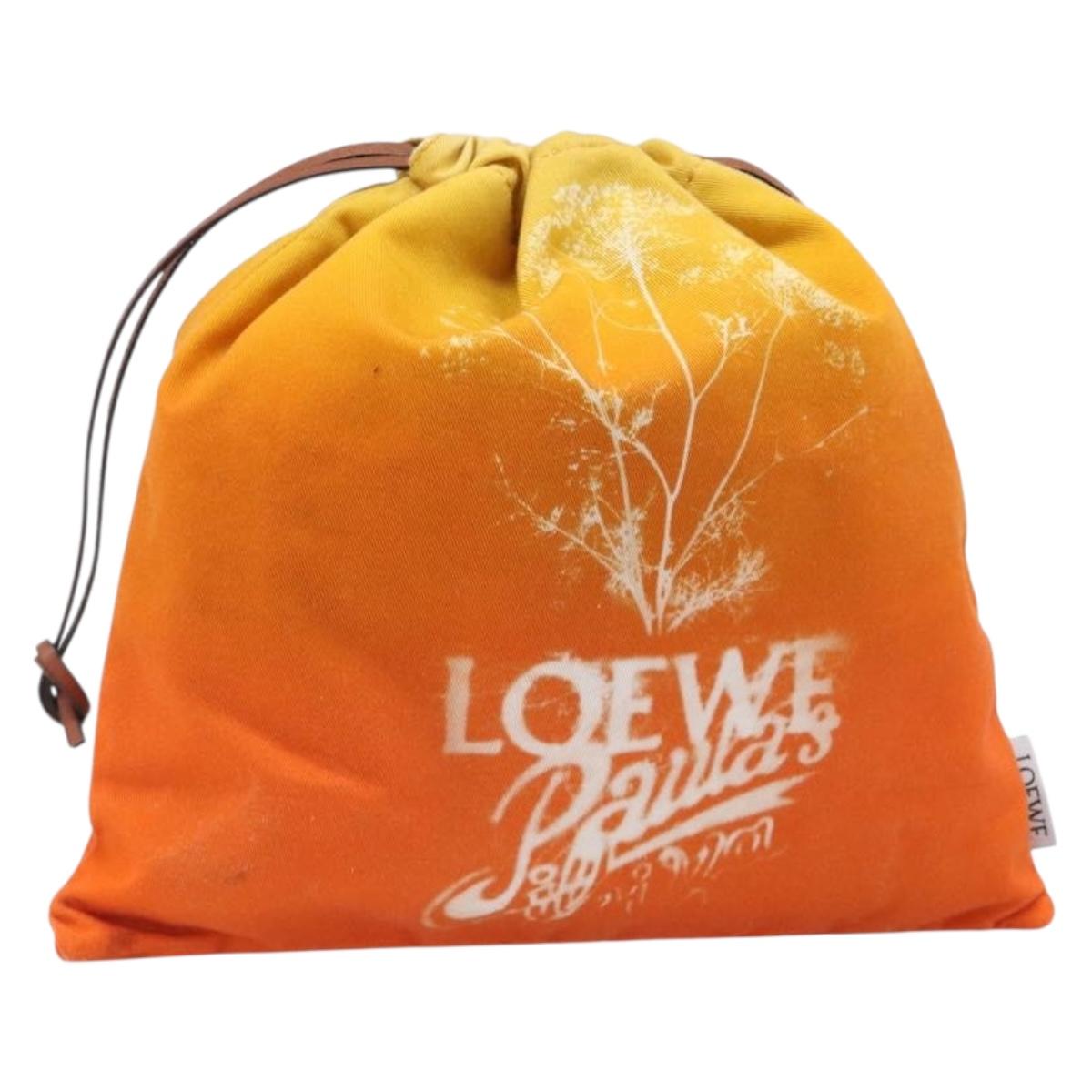 LOEWE Parauzui Visa Collaboration Purse Pouch Canvas Orange Auth 203609