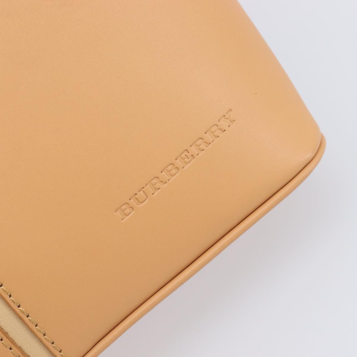 BURBERRY Shoulder Bag Leather Beige Gold Auth 203612A