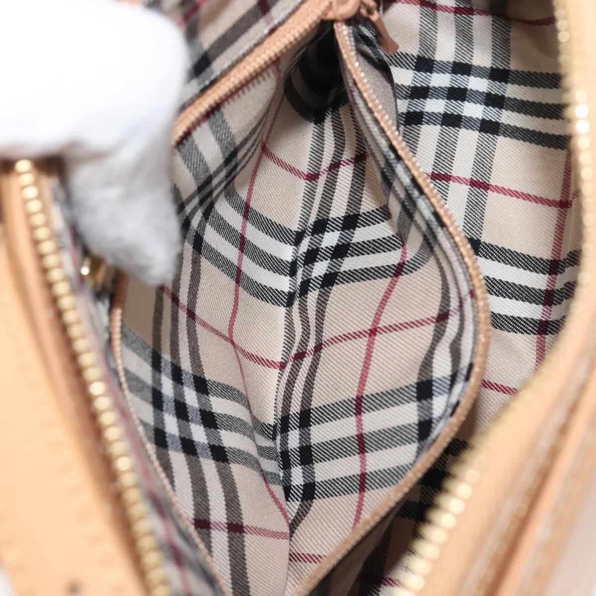 BURBERRY Shoulder Bag Leather Beige Gold Auth 203612A
