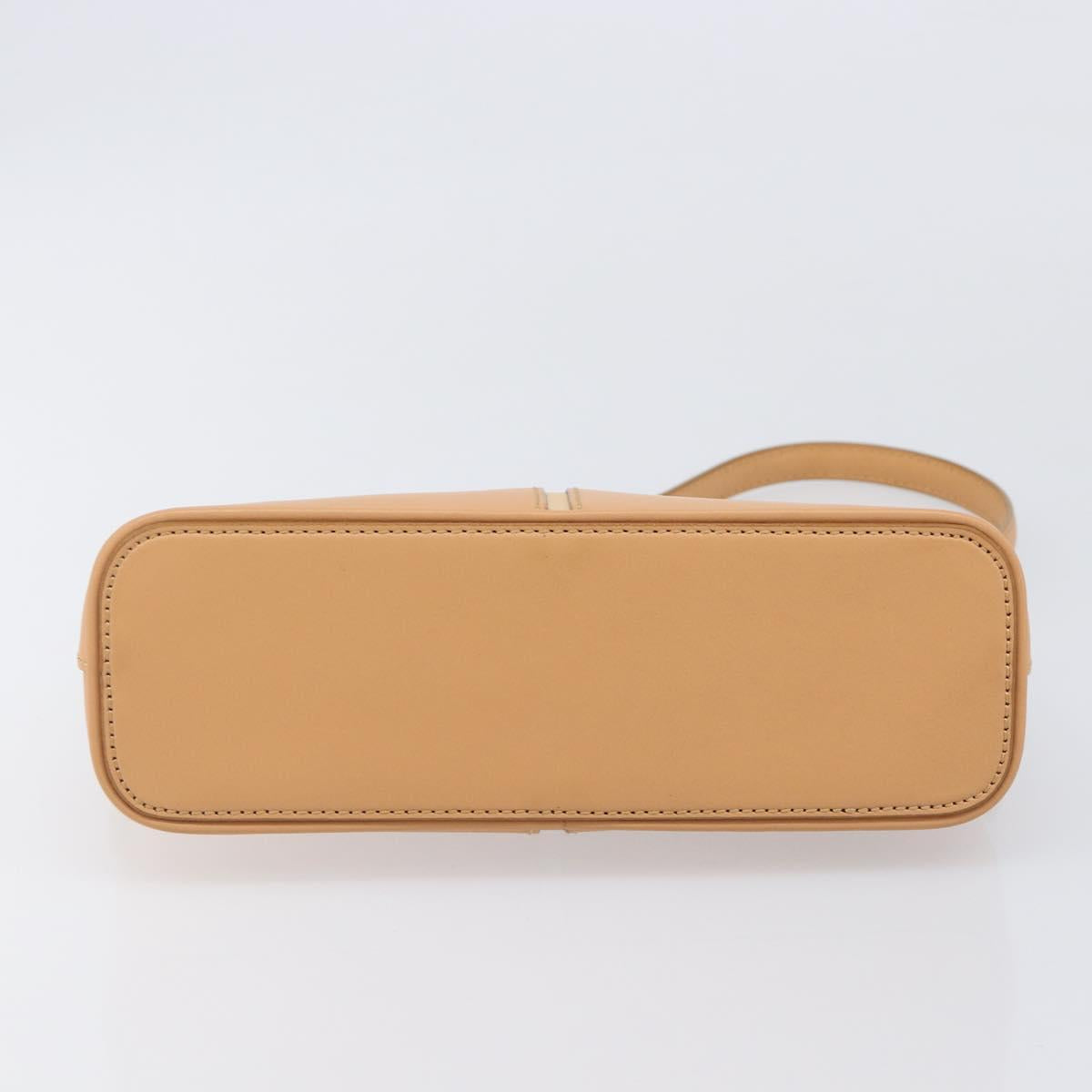 BURBERRY Shoulder Bag Leather Beige Gold Auth 203612A