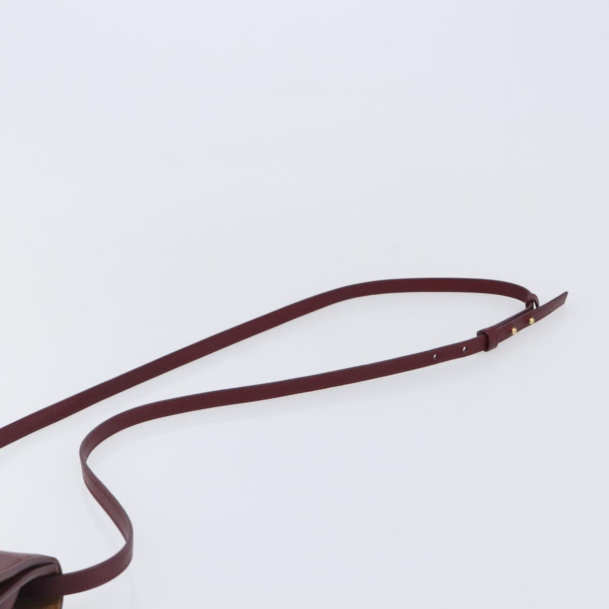 BOTTEGA VENETA MAXI INTRECCIATO Shoulder Bag Leather Bordeaux Gold Auth 203617V